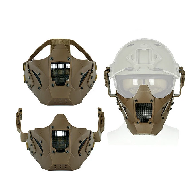 Страйкбол Железный Воин Половина маска для лица Cs слинг использовать с быстрой шлем защиты Велоспорт