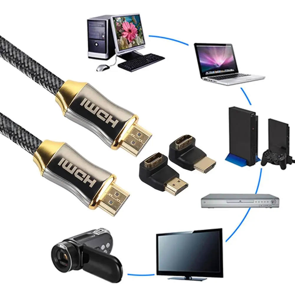 1 м/1 5 м/2 м/3 м/5 м HDMI 2 0 HD 4K * к кабель + 270 градусов и 90 адаптер для ЖК DVD HDTV| |