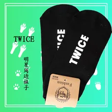 [MYKPOP] два раза черные хлопковые носки унисекс KPOP Fans коллекция SA18072311