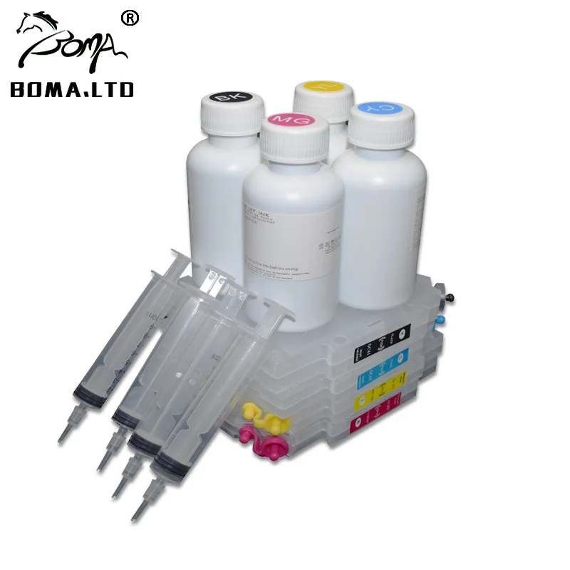 

Free Cost!!! 4PC GC 41 Sublimation Ink With 4PC Refill Ink Cartridge For Ricoh GC41 Printer With Permanent ARC Chip