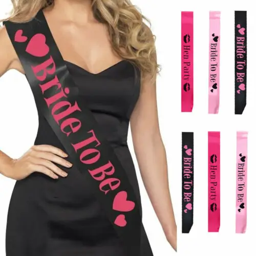 

Fashionable Bright Pink Rose Red Black Hen Party Sash Sashes Girls Do Night Out Accessories HOT SALE