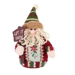 Шт. 1 шт. бархатная ткань Санта Клаус Снеговик медведь рождественские украшения для дома дерево орнамент Рождественская елка украшения