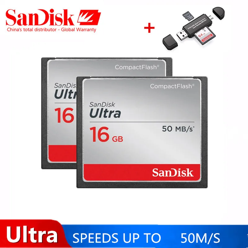Купить SanDisk Ultra CompactFlash CF карта 32 Гб карта памяти 16 Гб до 50 МБ с. с. DSLR HD видеокамера камера 8 Гб 50 МБ с. с.