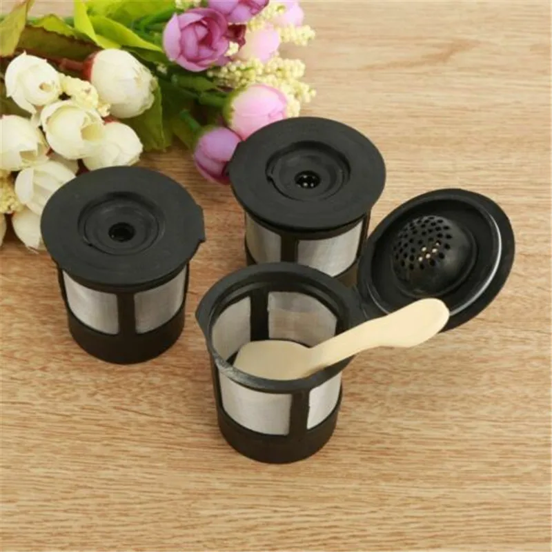 3Pcs/set Coffee Tea Pod Filters Compatible With Keurig K Cup Coffee System Reusable Coffee Filter With A Coffee Spoon Kitchen 3Pcs/set Coffee Tea Pod Filters Compatible With Keurig K Cup Coffee System Reusable Coffee Filter With A Coffee Spoon Kitchen