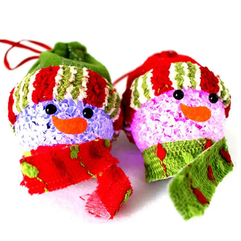 2 шт. Рождественский мешок конфет блеск EVA снеговик голову Новогоднее украшение мешочек