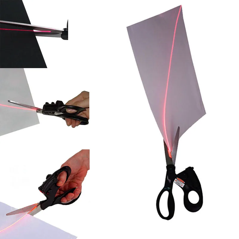 

Laser Scissor Straight Cut line Cloth sew fast paper shear home house wrap gift with Battery Fabric Craft Guided