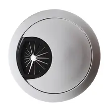 PC computer stainless steel 50 mm diameter Desk grommet cable hole cover promotion pc desk black plastic 50mm diameter flip top cable hole cover 20 pcs