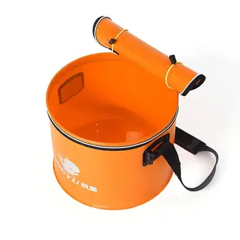 

New Portable EVA Fish Barrel Foldable Fishing Barrel Camping Hiking Water Bucket Water Tank Round Multi-function Outdoor Bag