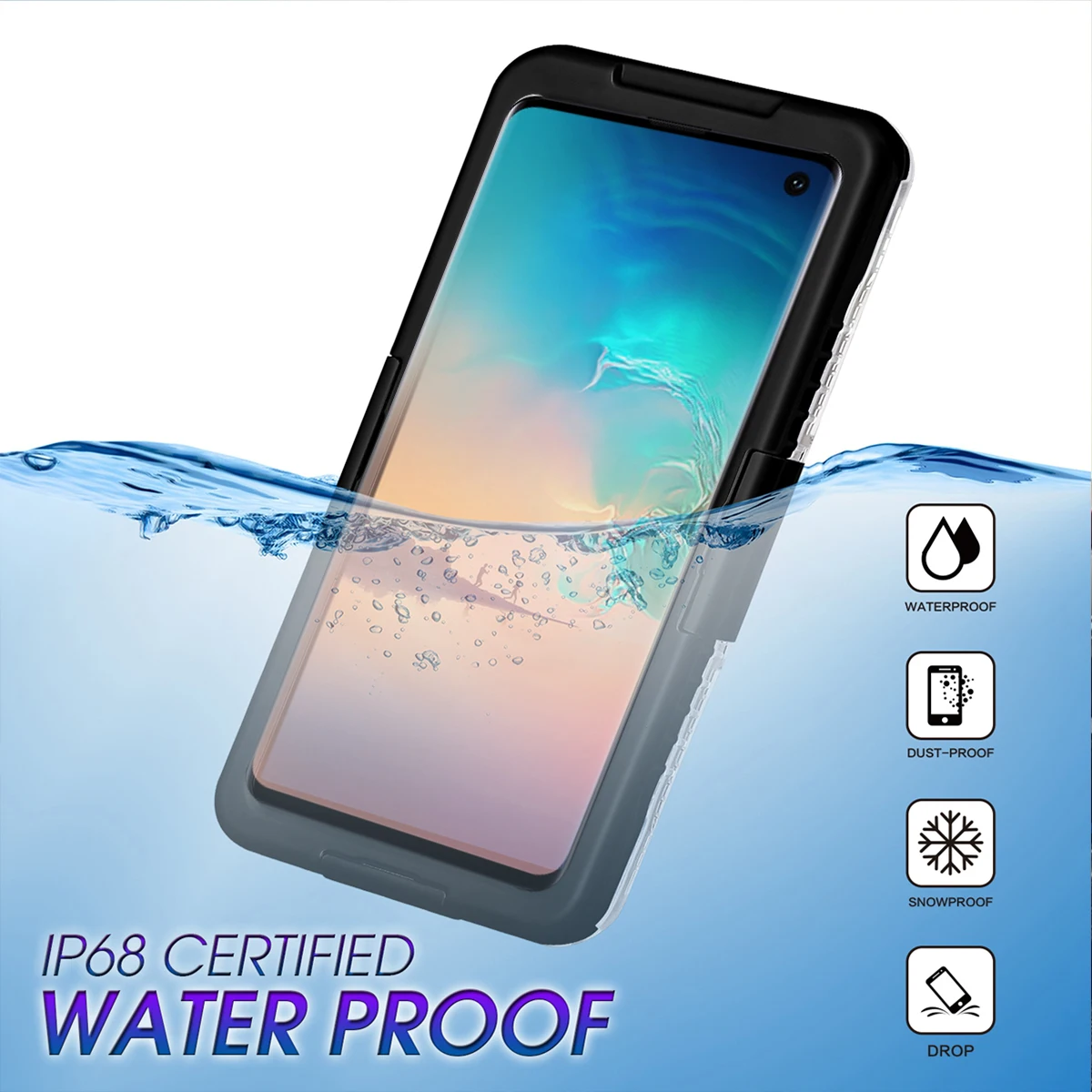

For Samsung Galaxy S10 S10 Plus S10E Case Waterproof IP68 360 Degree Protection Silicone Armor Shockproof Cover For Samsung S10