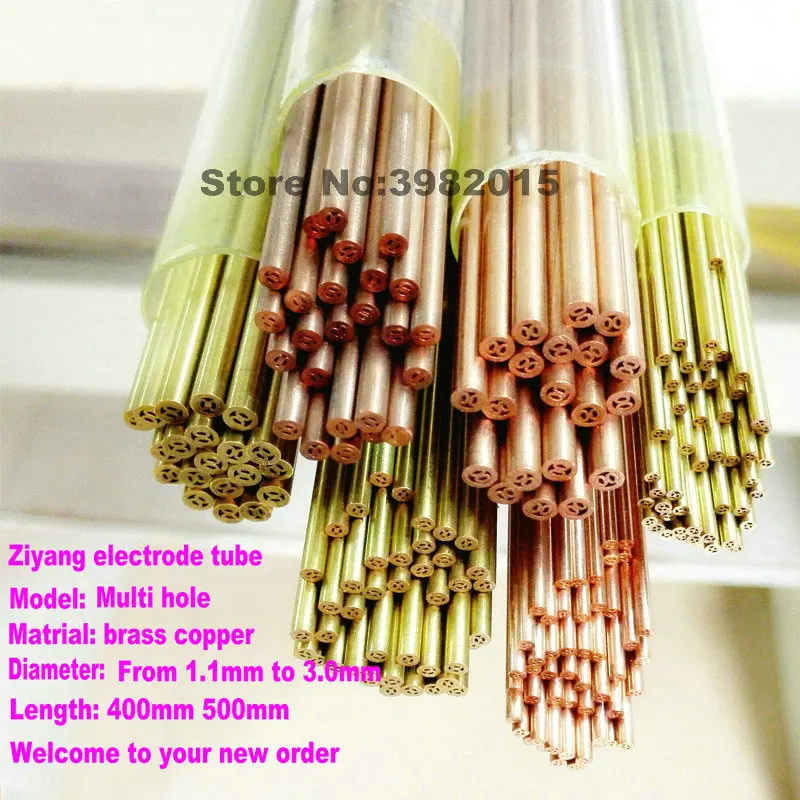 

WEDM Parts Brass Electrode Tube Rod 0.3mm to 3.0mm Length 400mm for Drilling Machine