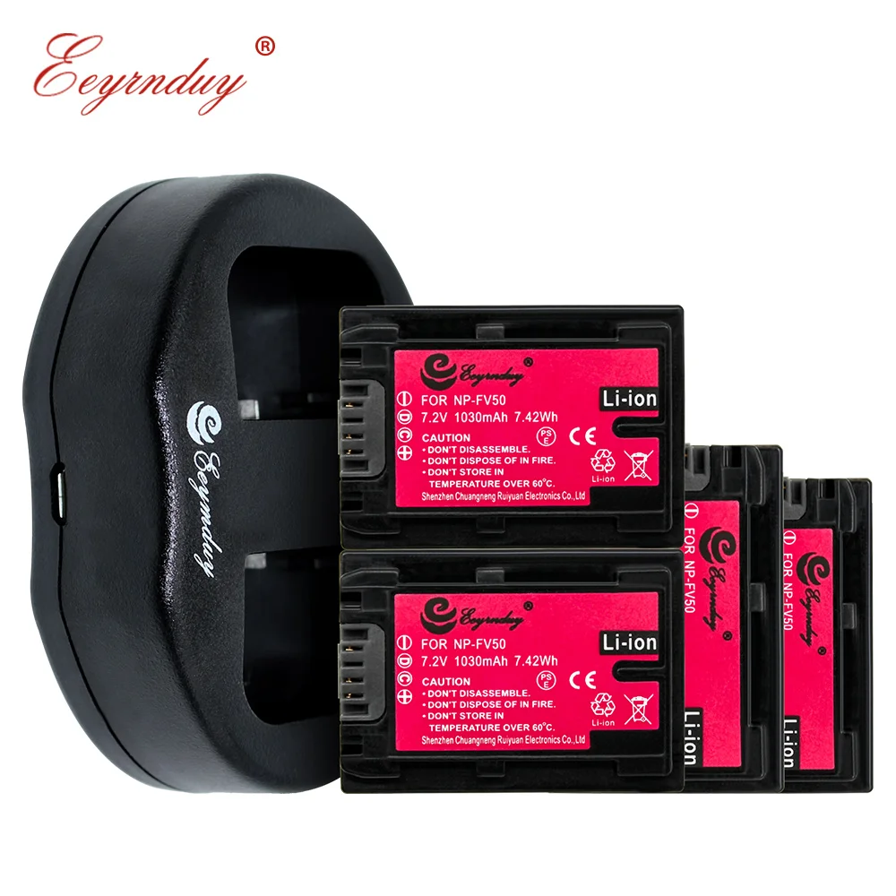 4-Pack NP-FV50 батареи и зарядное устройство для Sony FDR-AX53 HDR-CX675/B HDR-CX455/B HDR-CX330 HDR-CX380 HDR-CX430V