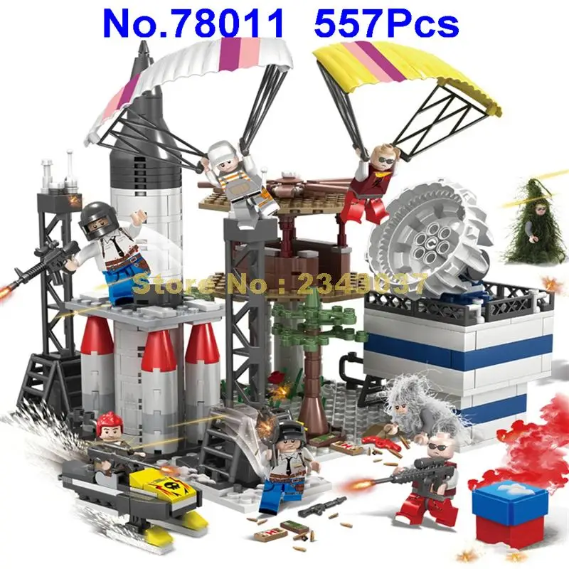 

78011 557pcs Military Space Aviation Base Rocket Weapon Parachute Building Blocks Toy
