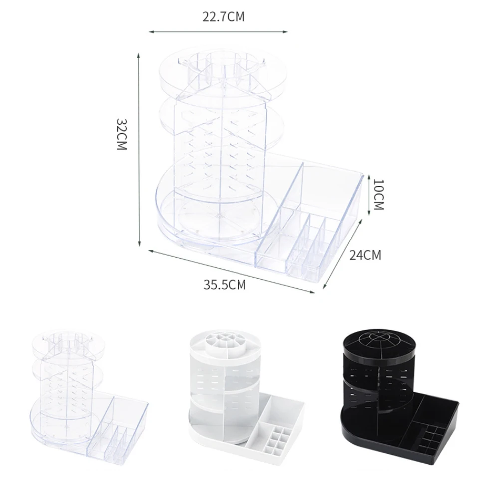 Большой модный вращающийся на 360 градусов Органайзер для макияжа коробка для хранения косметики коробка для кистей Губная Помада Держатель Косметический лак для ногтей Органайзер