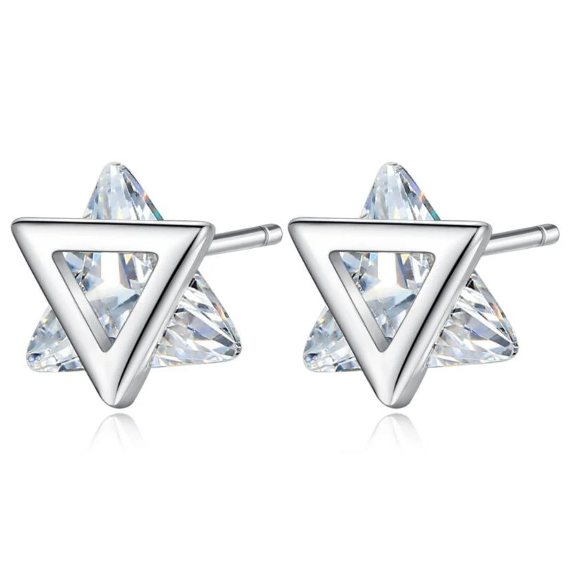

Square Triangle Geometric Zircon Stud Earrings For Women Fashion Jewelry Simple Mini Triangle Earrings Trinkets Triangle Zircon