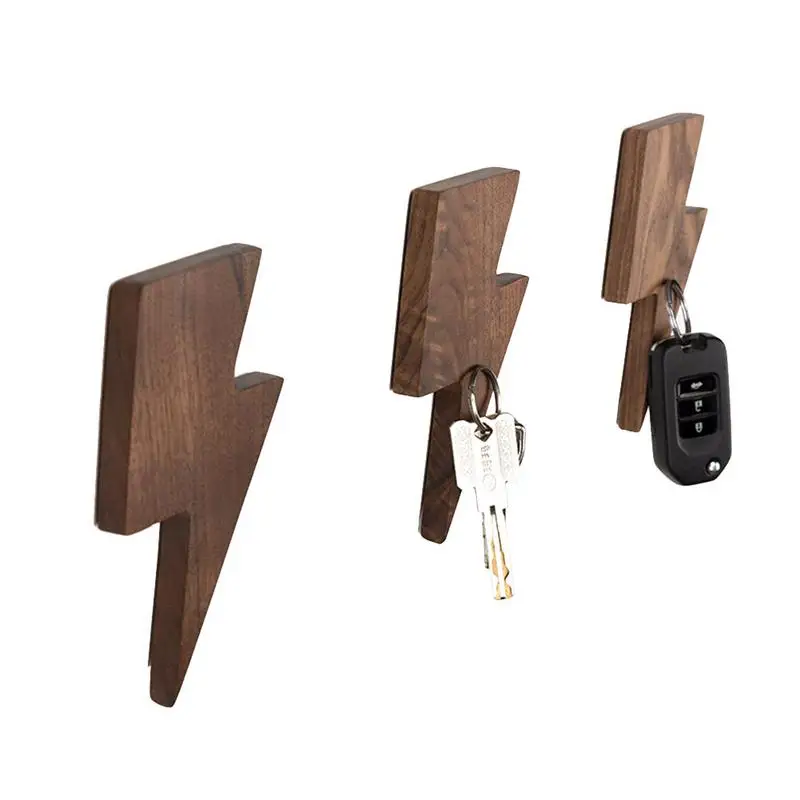 

Creative design solid wood key holder wall hanging magnetic hook multi-function magnet suction 40