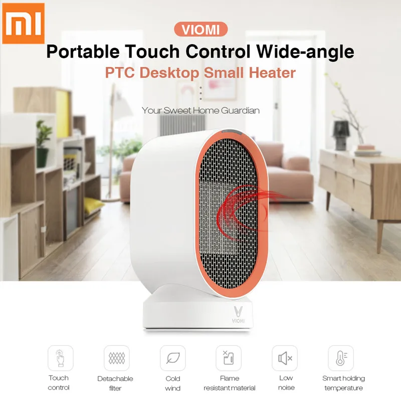Дешево Xiaomi Viomi электрический обогреватель маленький вентилятор для обогрева рабочего стола Модель горячего холодного ветра портативный Настольн...