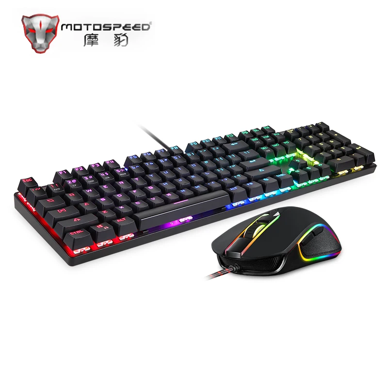Original motospeed ck888 nkro interruptor azul 104key teclado de jogo mecânico e mouse combo para jogo conjunto teclado profissional|Combos de teclado e mouse| - AliExpress
