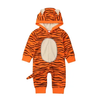 

Fashion Newborn Toddler Kid Baby Girl Boy Hooded Romper 3D Tiger Cartoon Print Jumpsuit Casual Cotton Sunsuit 0-18M