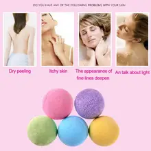1pc Badzout Bal Body Skin Witter Ontspannen Stress Bad Douche Bloem Essentiële Olie Natuurlijke Bubble Spons Ballen 5 kleuren(China)