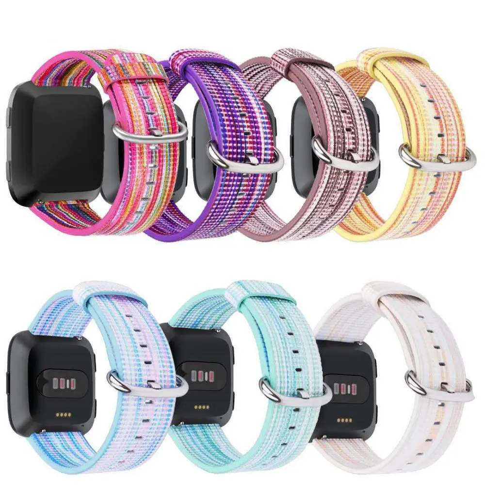 1 шт. Внешний Сменный 22 мм тканый нейлоновый ремешок на запястье для Fitbit Versa