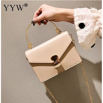 

2019 Fashion Women Crossbody Bag Handbag New Lady Solid Color Chain Strap Shoulder Bag Bag Women Casual Bag White Pink Green