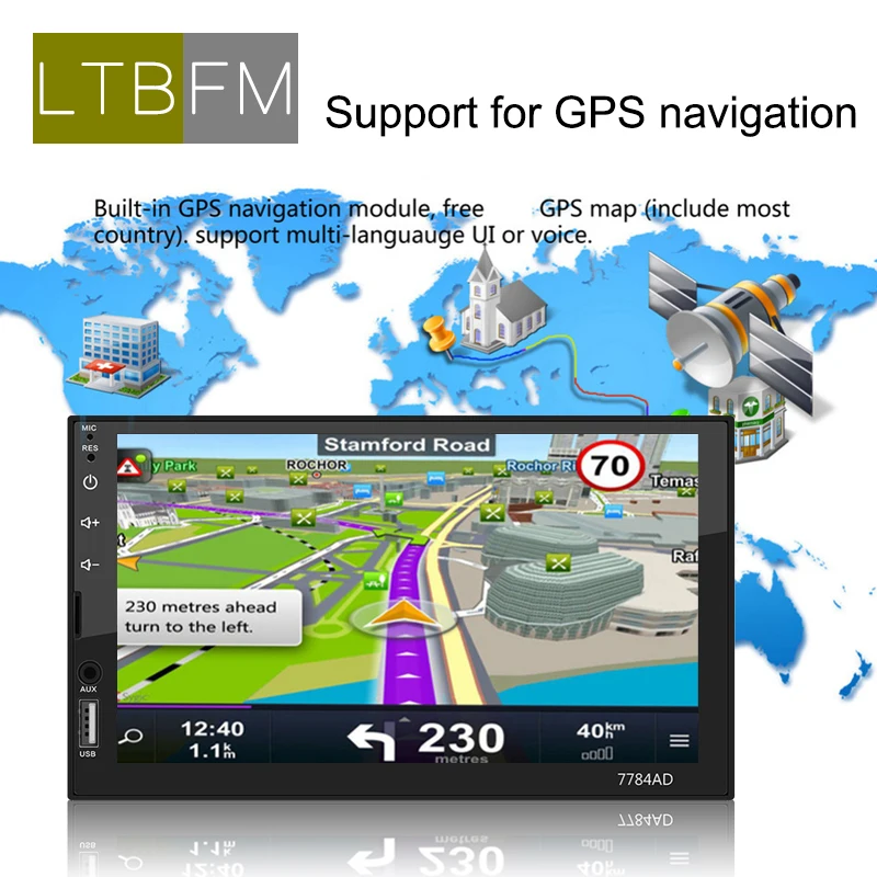 LTBFM 7 ''hd сенсорный экран 2 Din Автомобильный автомагнитола gps навигация Bluetooth FM wifi Авто Аудио Авторадио Android автомобильный аудио плеер стерео