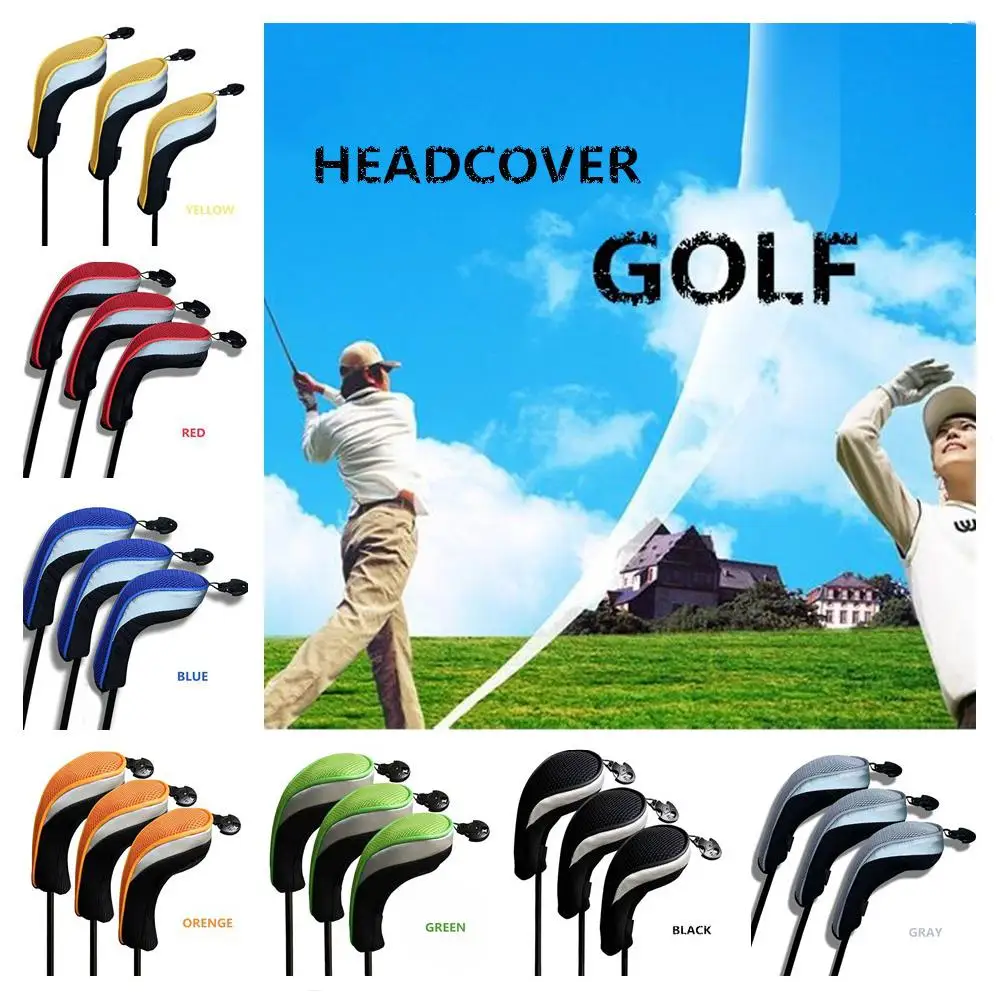 Mounchain Unisex 3pcs/Set Golf Club Head Covers Interchangeable No. Tag Accessories 3 4 5 7 X | Спорт и развлечения