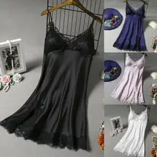 Sexy lingerie feminina vestido de renda de seda robe babydoll camisola de noite sleepwear