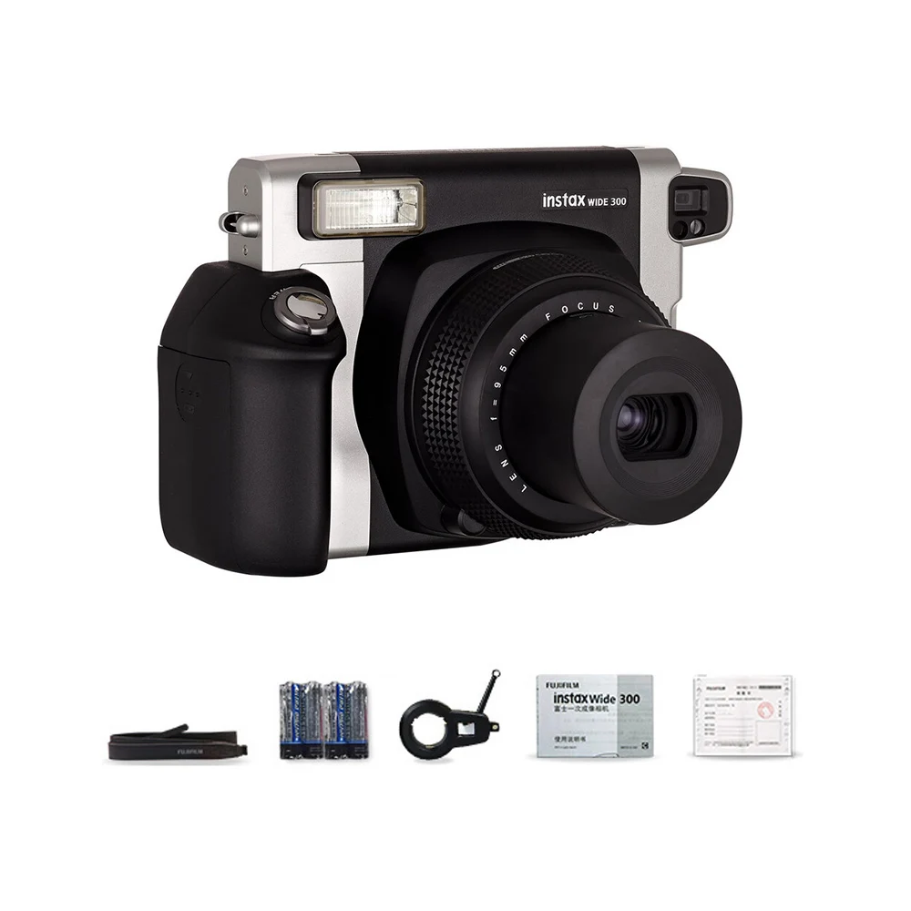 Fujifilm Instax WIDE300 камера Мгновенной Печати широкий формат изображения с 20 листов 86x108 мм пленки батарея ремешок рождественский подарок