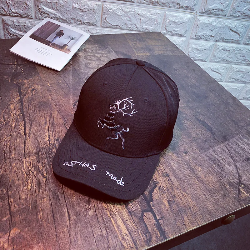 Coreano primavera nueva moda Casual Snapback hombres cabeza de ciervo de algodón bordado gorras de béisbol Hip Hop Beisbols Gorra Cappellis sombreros
