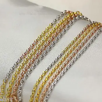 

New Fine Pure Au750 18K Yellow Gold Women 2mm Cable Link Necklace 20inch