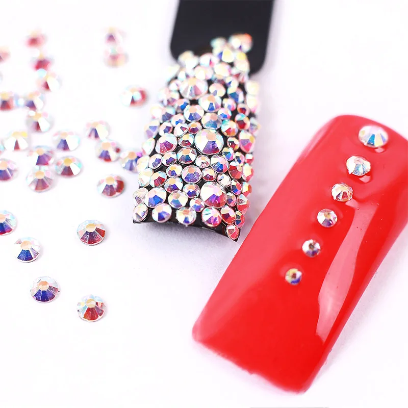 1440 قطعة الزجاج الراين لمسمار SS3-10 ستراس مسمار الفن بلورات الراين مسمار الفن زينة الجواهر الأحجار تصميم TZ1002