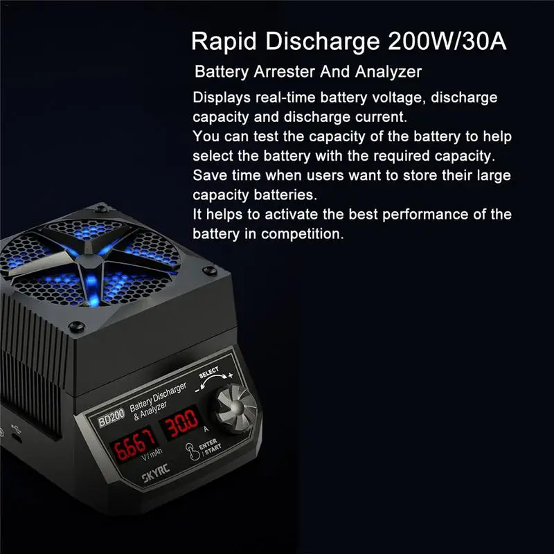 

SKYRC BD200 200W 30A High Power Arrester And Analyzer Easy-to-use PC Software For Data Analysis