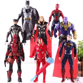 

Marvel Batman Superman Thor Thanos Spiderman Deadpool Iron Man Wolverine Action Figure Collection Model Toys