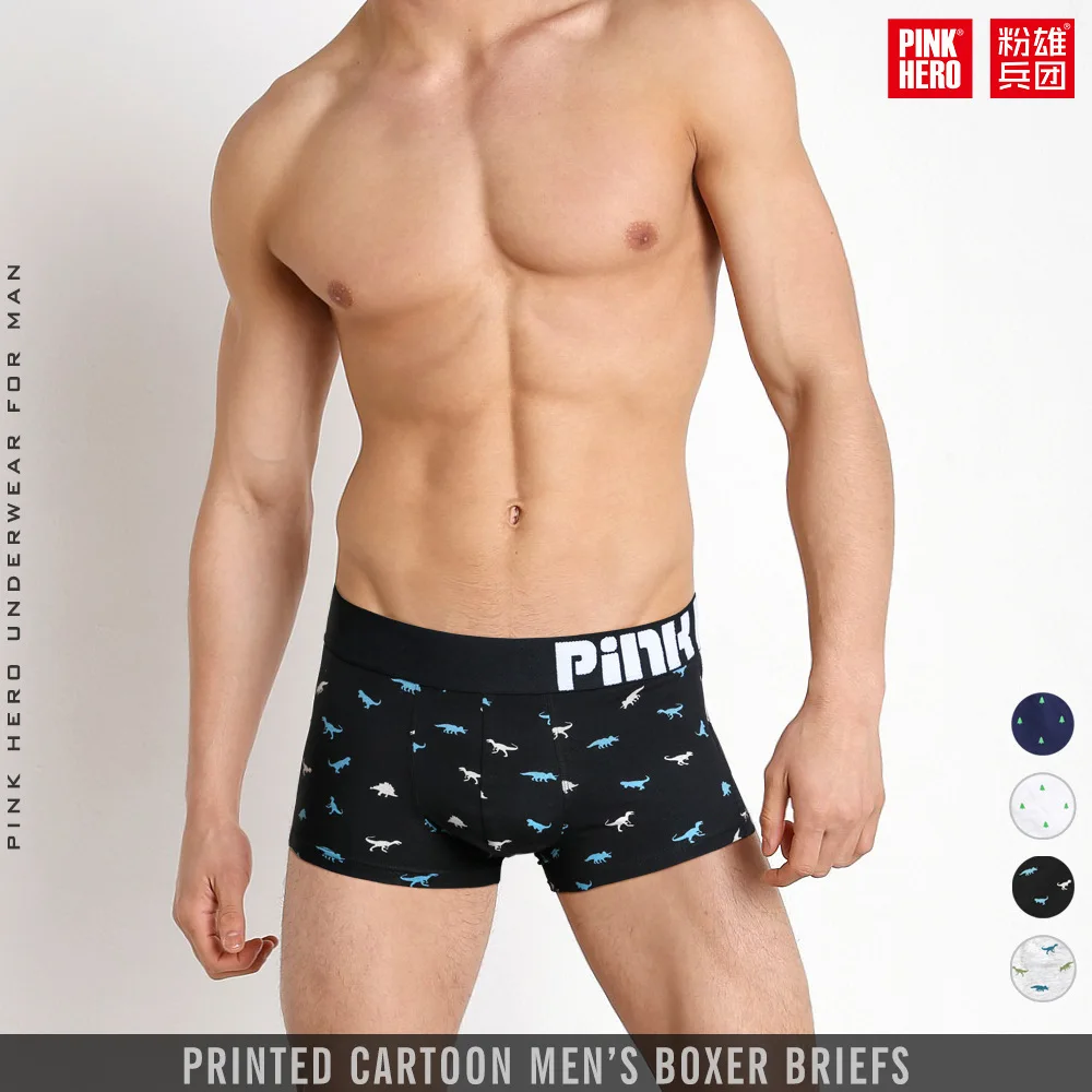 Mens Wino-Saur Underwear Cotton Boxer Briefs Stretch Low Rise Trunks Ash