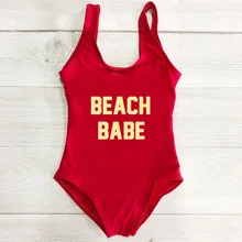 Цельный купальный костюм Пляжная одежда для девочек с буквенным принтом детская пляжная одежда Летний детский купальный костюм милый купальный костюм розовый, черный