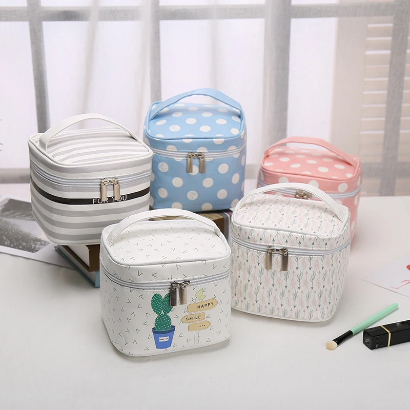 

Beauty Storage Toiletry Bags PU Leather 1PC Women Cosmetic Bag Makeup Bag Korean Style Travel Make up Case Storage Organizer