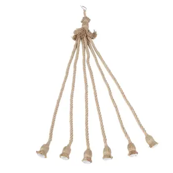 

E27 Lamp Base 1m Hemp Rope For 85-265V Cord Electric Wire DIY Pendant Decorative Bulb with 6 Holder Bases Vintage Style