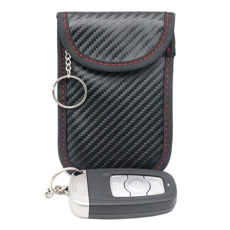 

Carbon Fiber Car Key S.ignal Blocker Case Cage Fob Pouch Keyless RFID Blocking Ba