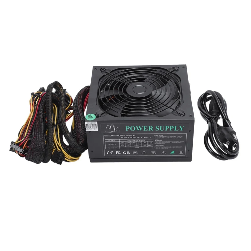 165 260V макс 1000W Питание Psu Pfc 14 см бесшумный вентилятор 24Pin 12V компьютер Sata консоль