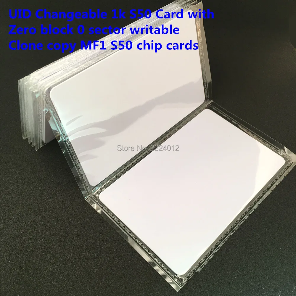 

10pcs UID rfid card zero 0 sector block rewritable erase clone copy 13.56mhz MF1 S50 chip rfid cards