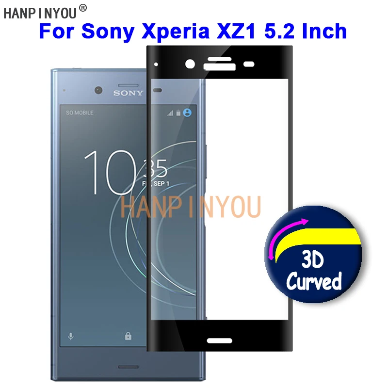 Для Sony Xperia XZ1 / Dual F8341 5 2 &quotтвердость 9H 3D полное покрытие тонкое закаленное