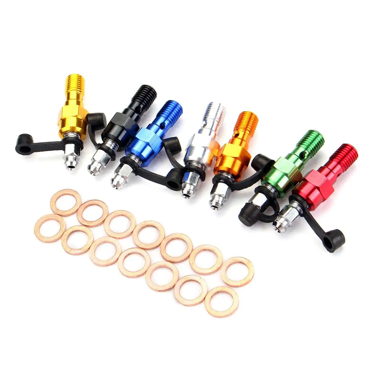 

1PC M10x1.25mm Universal Motorcycle Brake Braking Caliper Banjo Bolt Bleed Screw Nipple With Dust Cap Aluminum Mutil-Color