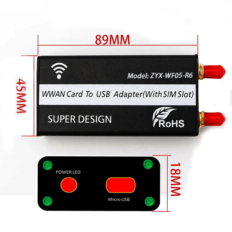 NGFF M.2 Schlüssel B Modul zu micro USB Adapter Mit SIM karte Slot für WWAN/LTE/4G modul