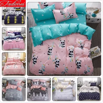 

Panda Pattern Duvet Cover 3/4 Pcs Bedding Set Adult Kids Soft Cotton Bed Linen Single Full Queen King Size Bedspreads Bedclothes