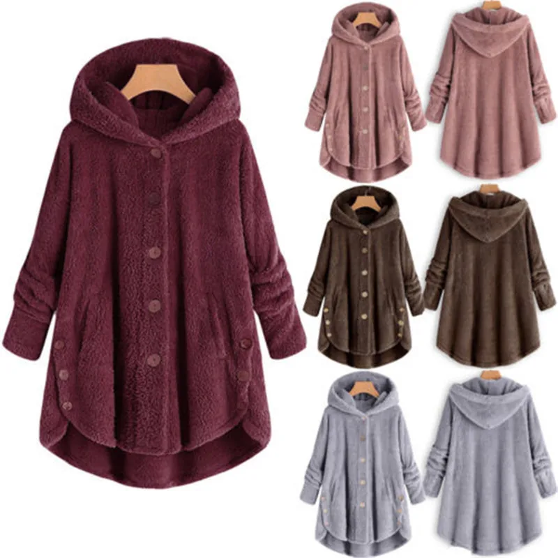 Winter Women Coat Casual Fluffy Fleece Fur Coat Long