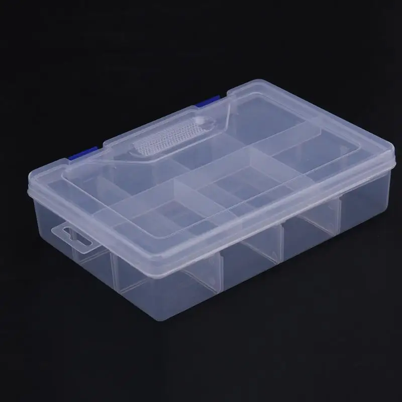 Двухслойный 8 сетчатый прозрачный пластиковый ящик для хранения оборудования ящик для инструментов портативный снасти Многофункциональный Органайзер рыболовные коробки