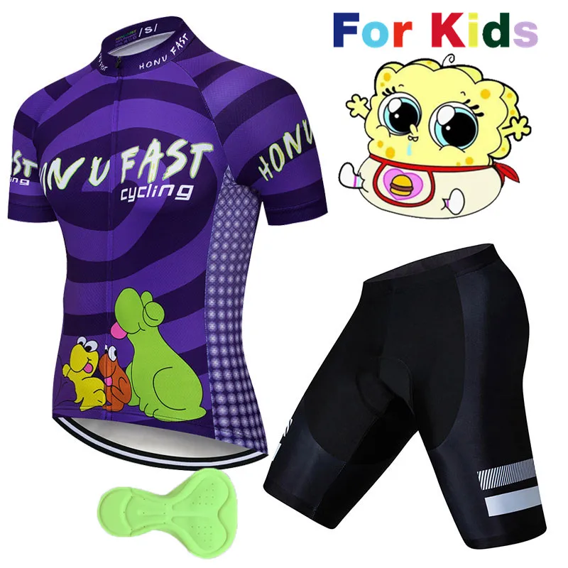 Honu fas 2019 лето мультфильм с коротким рукавом костюм MTB малыш Велоспорт Джерси
