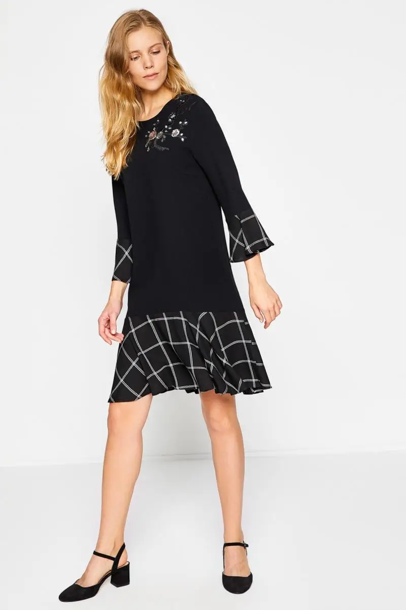 

Koton Women Black Dress 8KAK88938PW