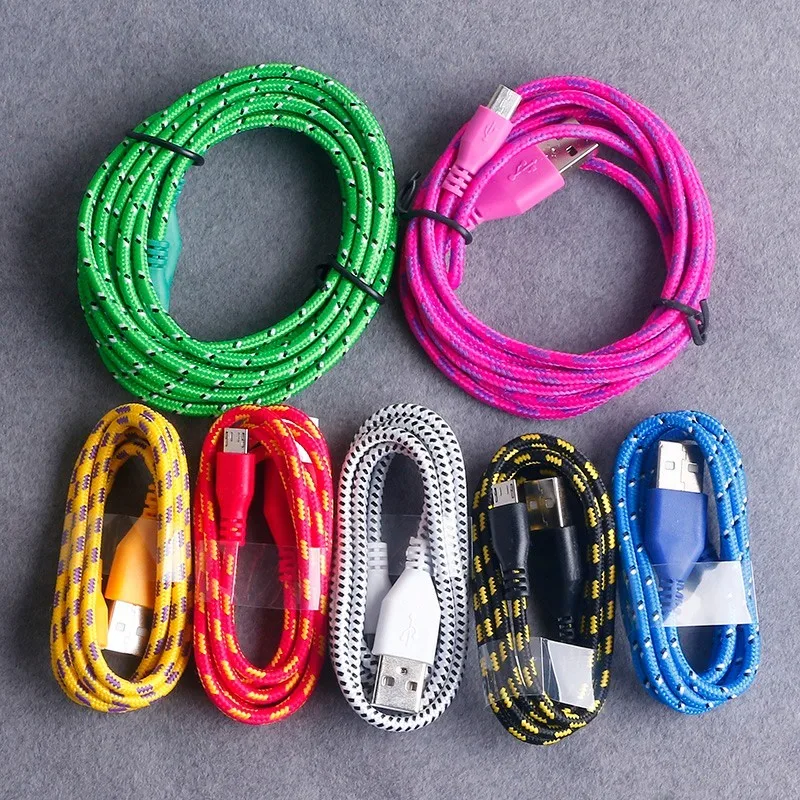 

Braided ios USB Cable For Apple iphone 1m/2m/3m Data Sync Micro USB Charger Cable For Samsung Huawei Xiaomi Android Phone Cables